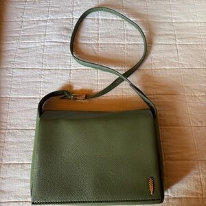 Thacker Green Leather Crossbody